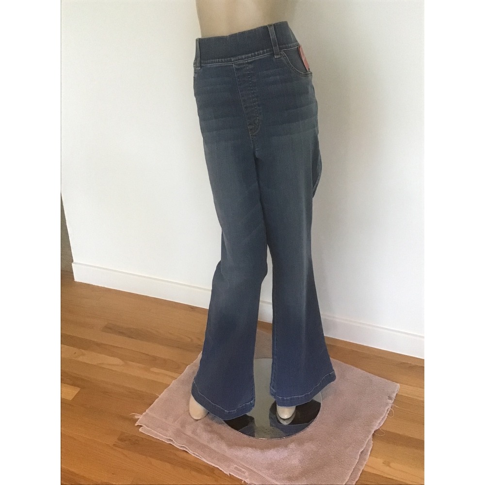 NEW Spanx Flare Jeans Vintage Indigo Pull On Shaping Denim 20456R 1X